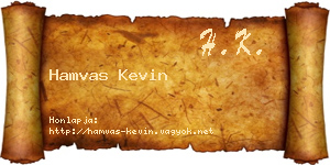 Hamvas Kevin névjegykártya